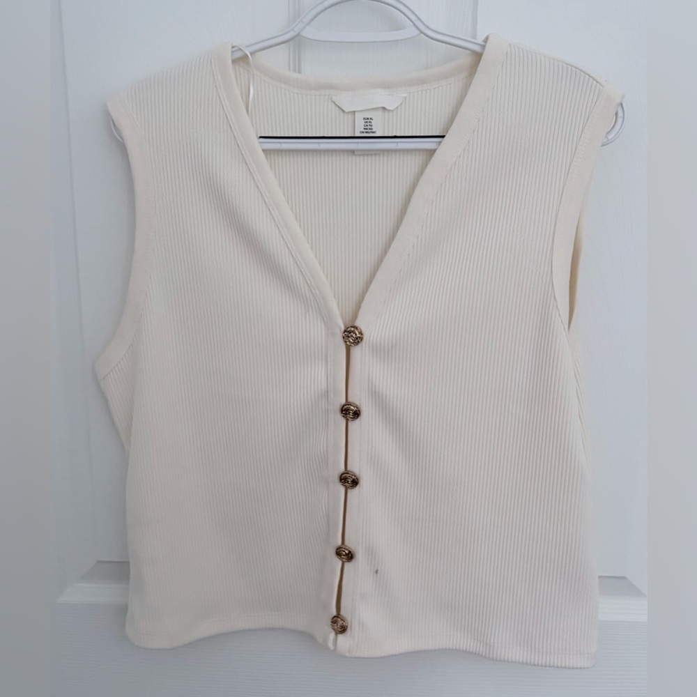 H&M Cream Button-Down Camisole